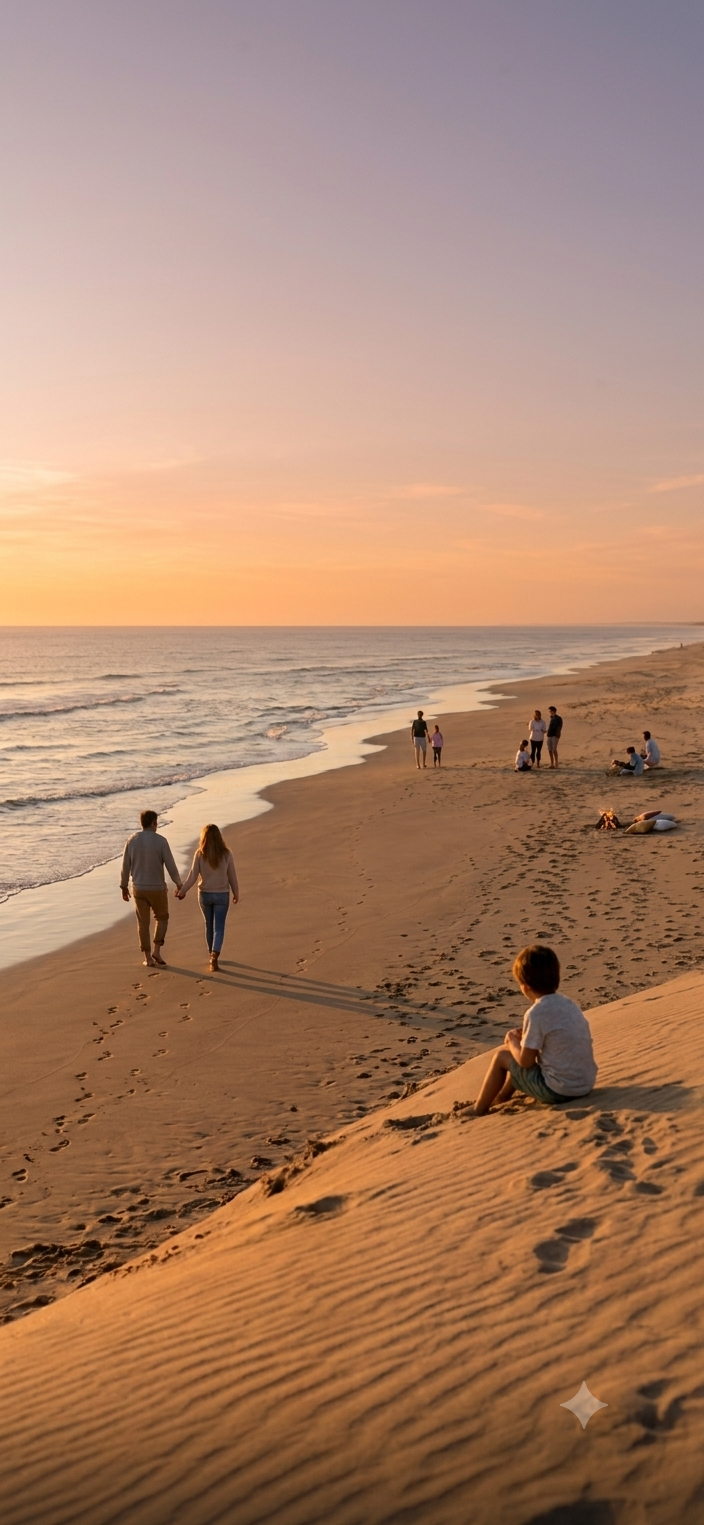 Atardecer en la playa de Monte Hermoso — Horizonte 56