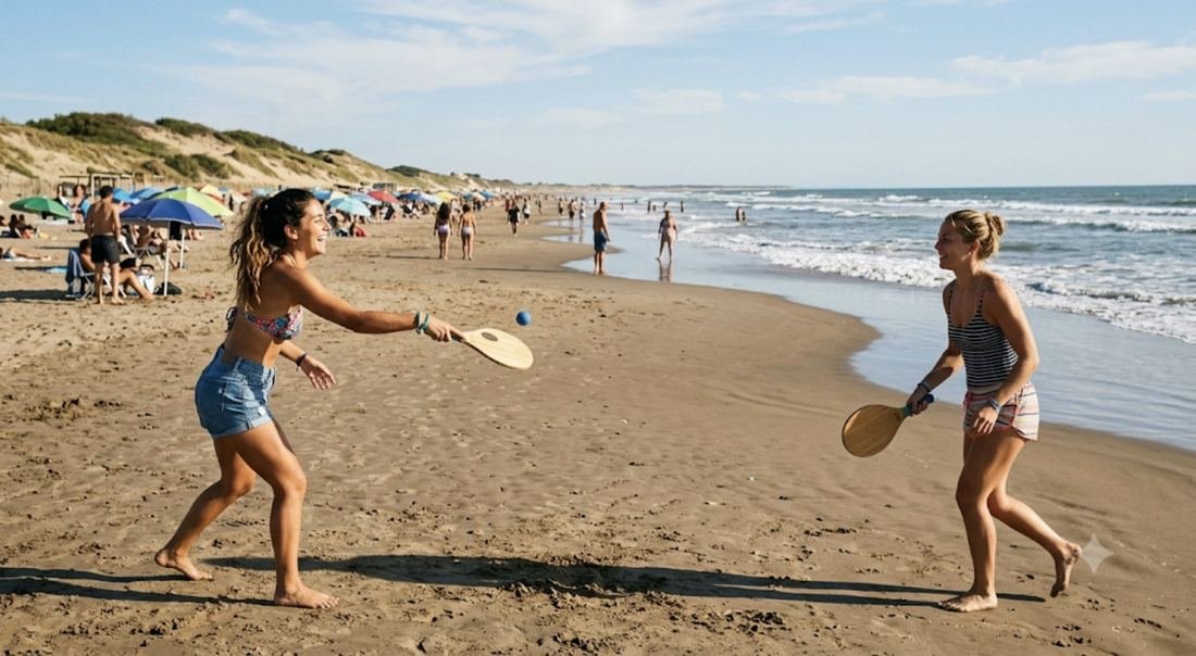 Juegos al aire libre en la playa — Horizonte 56